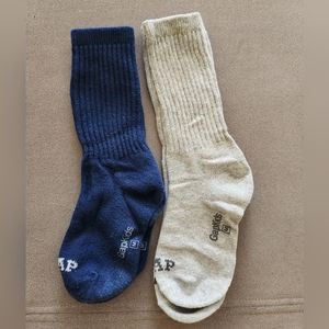 GapKids Crew Socks, 2 Pairs GRAY BLUE - MEDIUM